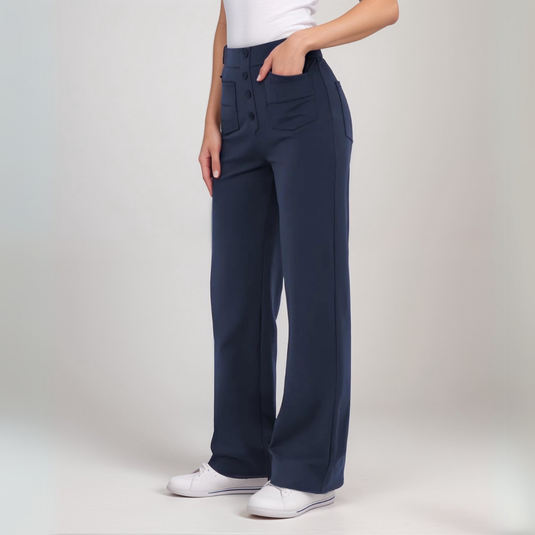 Elsi | Elastische broek met hoge taille | 1+1 GRATIS