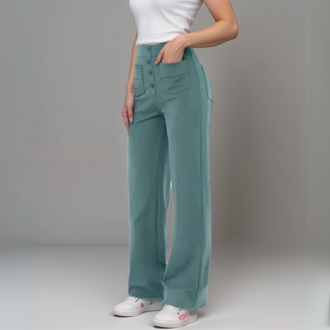Elsi | Elastische broek met hoge taille | 1+1 GRATIS