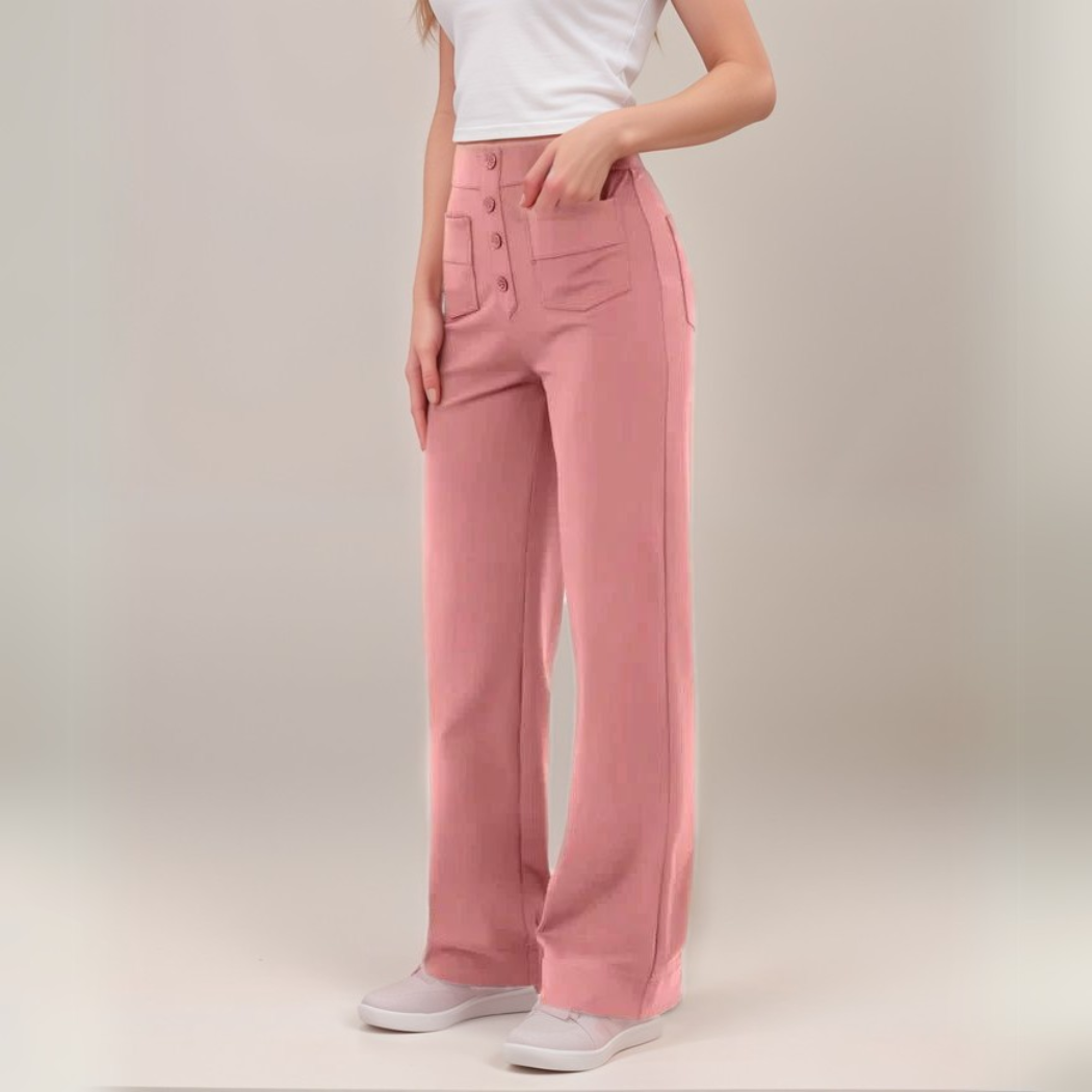 Elsi | Elastische broek met hoge taille | 1+1 GRATIS