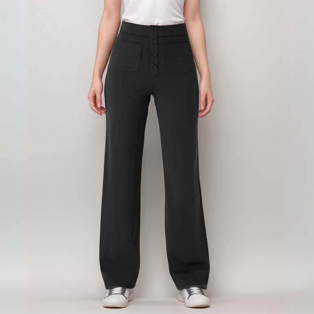 Elsi | Elastische broek met hoge taille | 1+1 GRATIS
