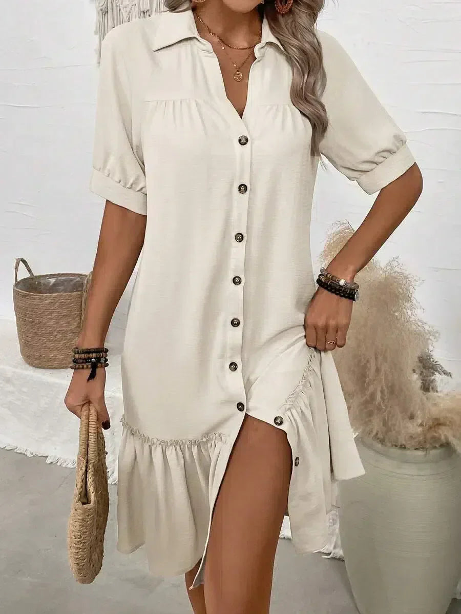 Isla | Elegante Knop-Up Zomerjurk
