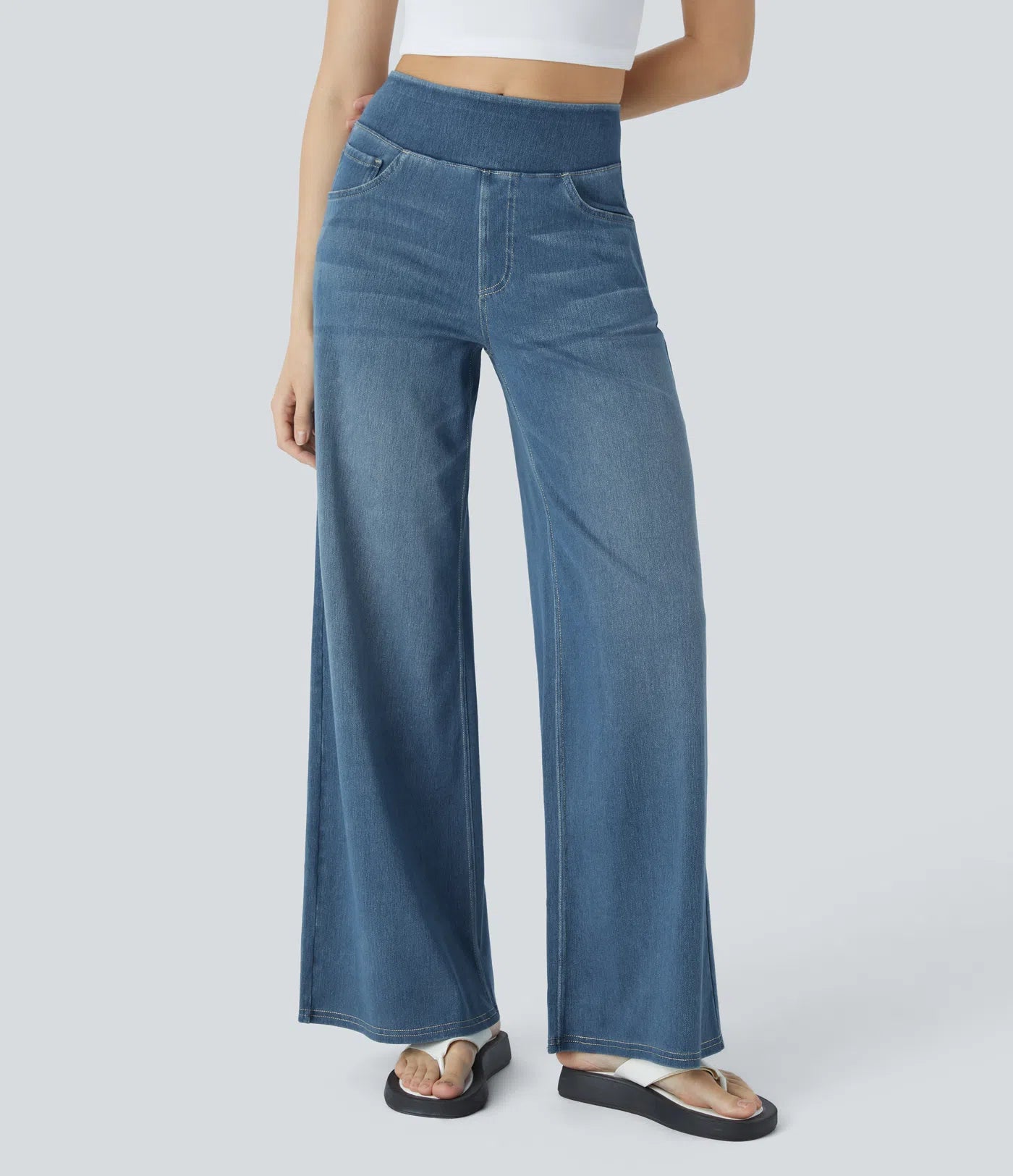 Elsi | Elastische broek met hoge taille | 1+1 GRATIS