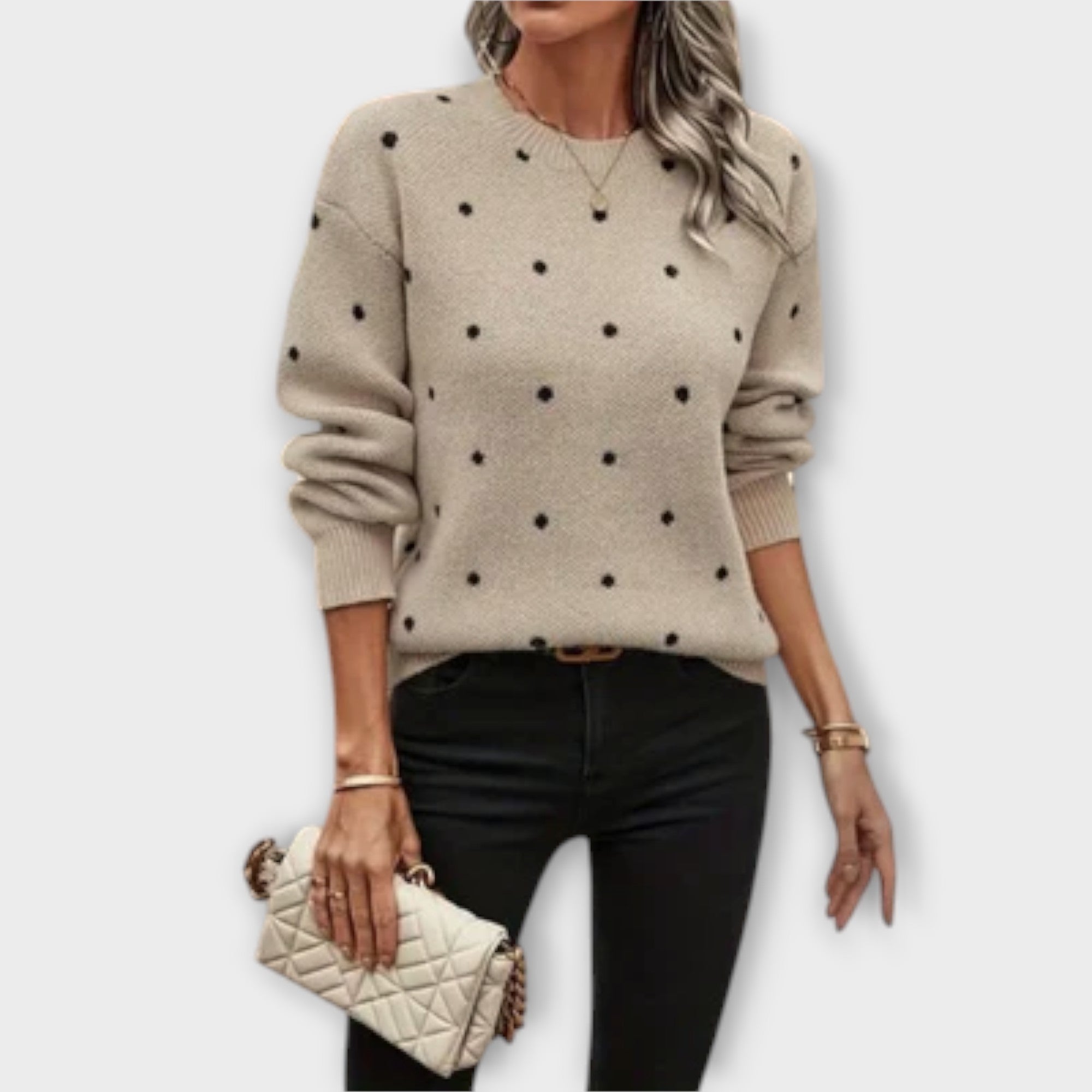 Ava – Casual gebreide trui met stippenpatroon