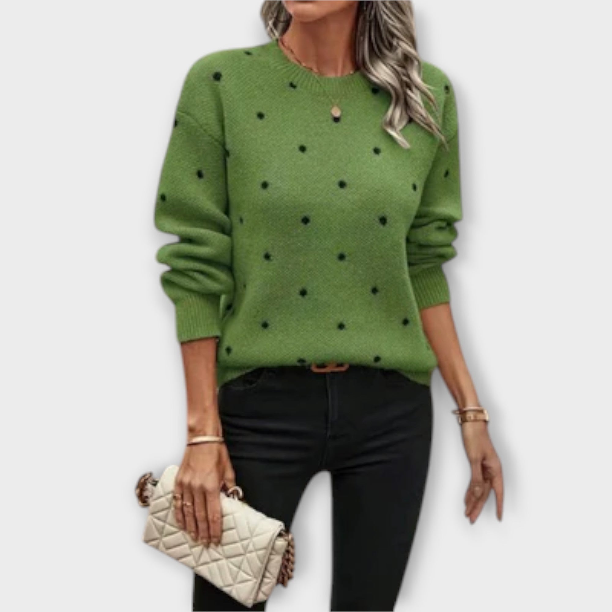 Ava – Casual gebreide trui met stippenpatroon