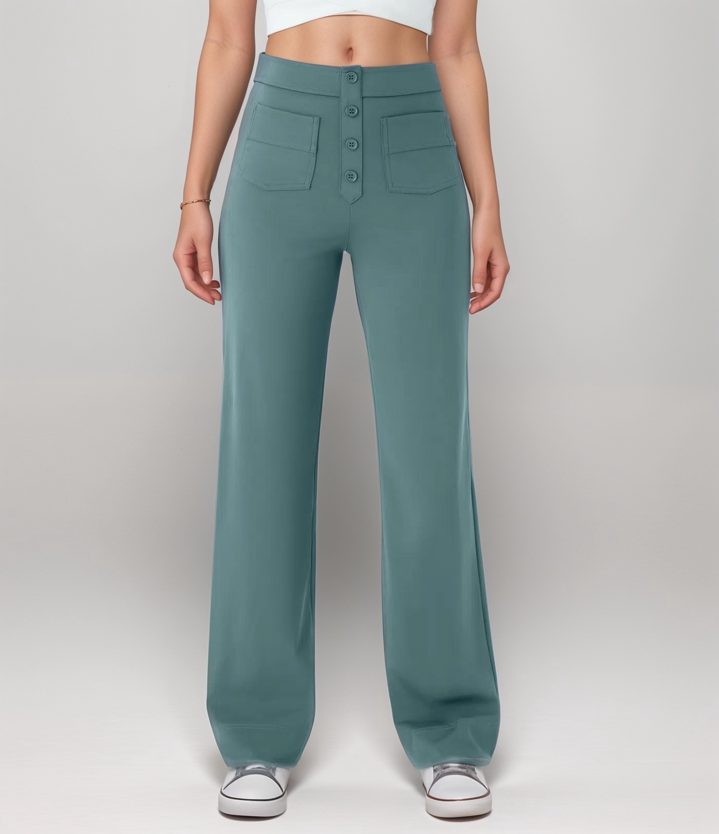 Elsi | Elastische broek met hoge taille | 1+1 GRATIS