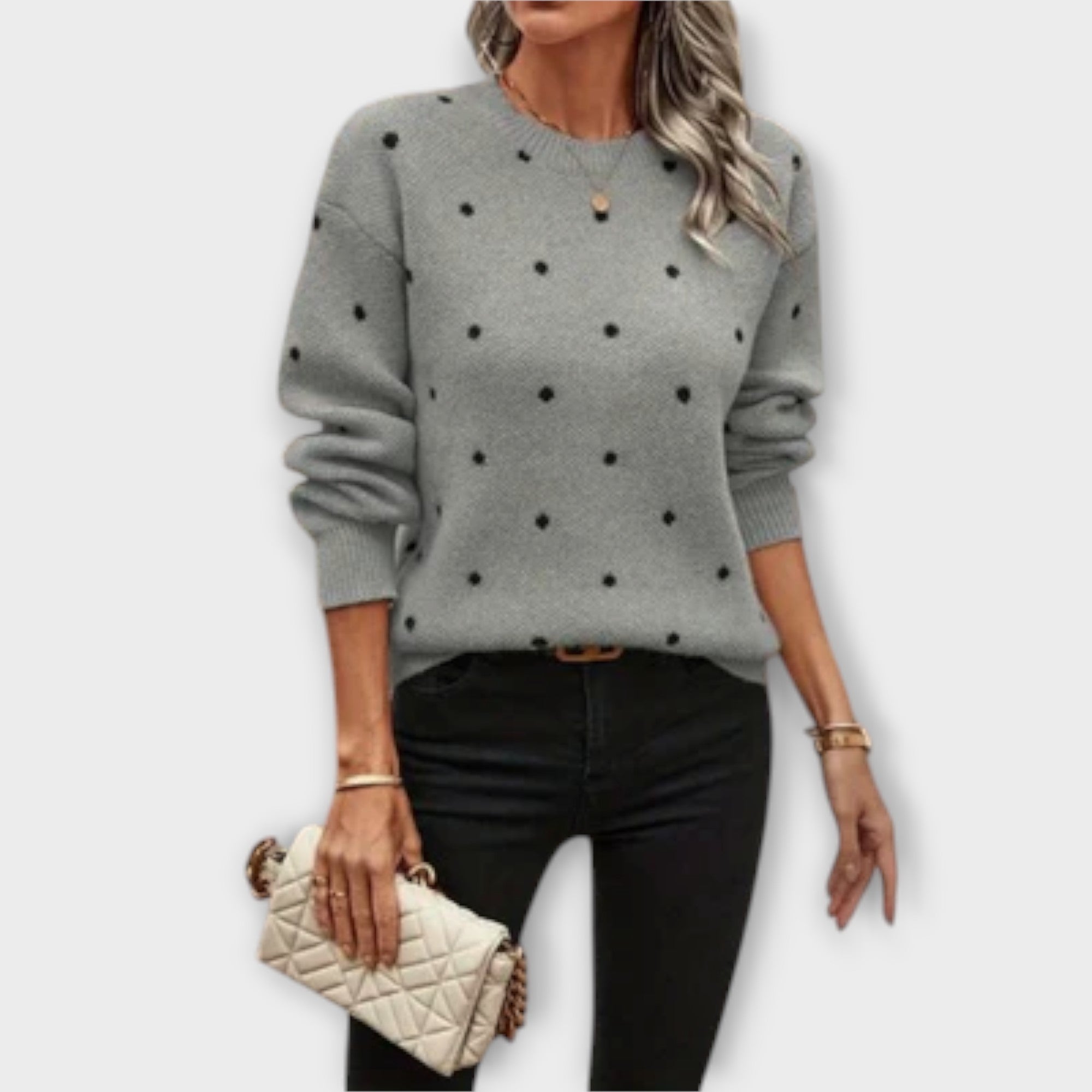 Ava – Casual gebreide trui met stippenpatroon