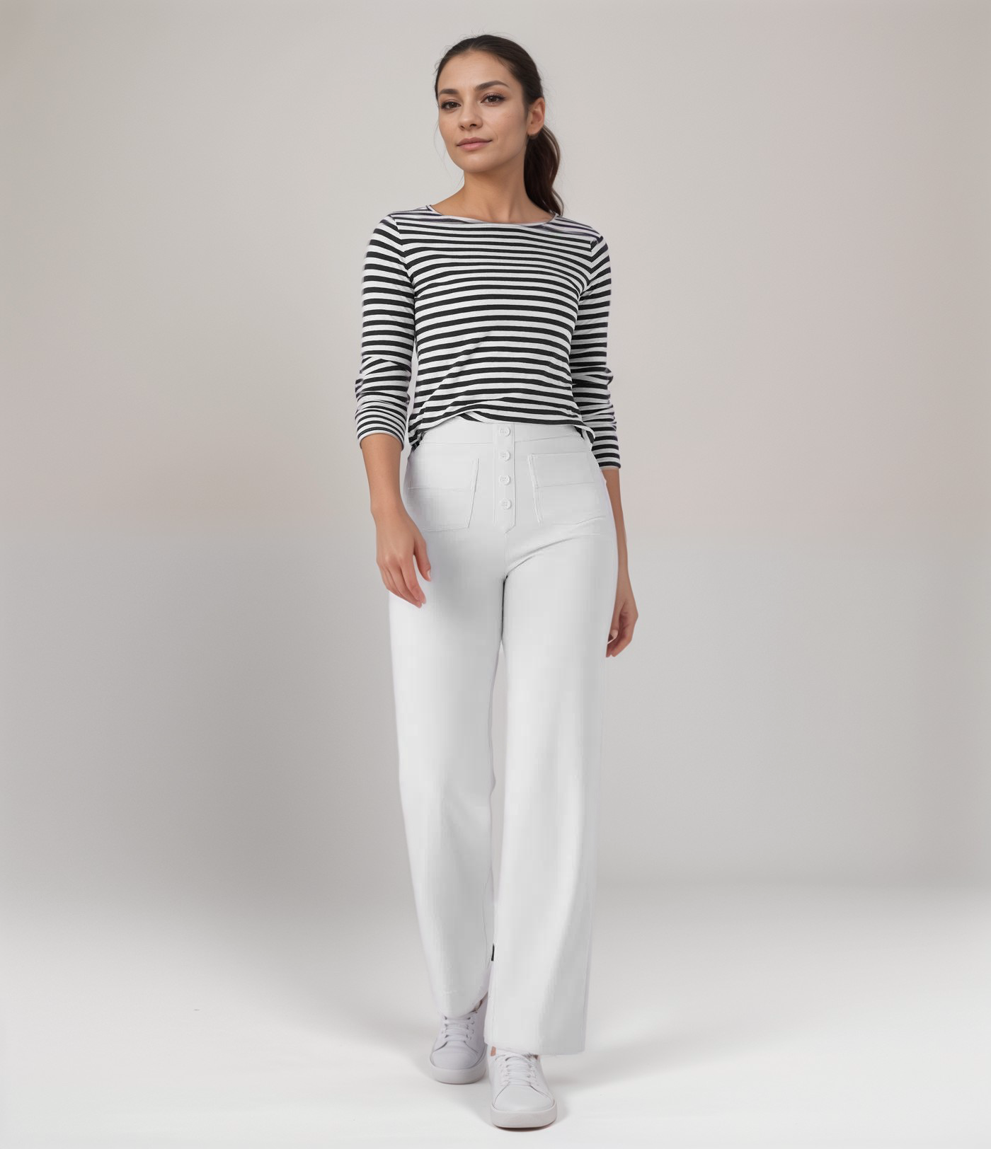 Elsi | Elastische broek met hoge taille | 1+1 GRATIS