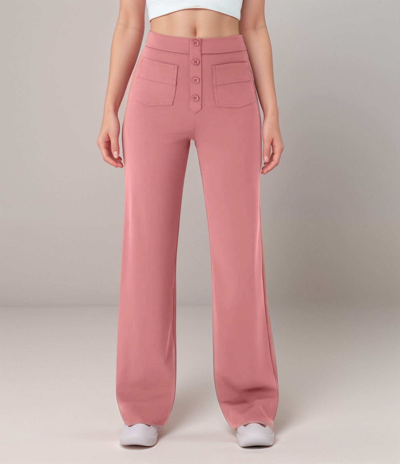 Elsi | Elastische broek met hoge taille | 1+1 GRATIS