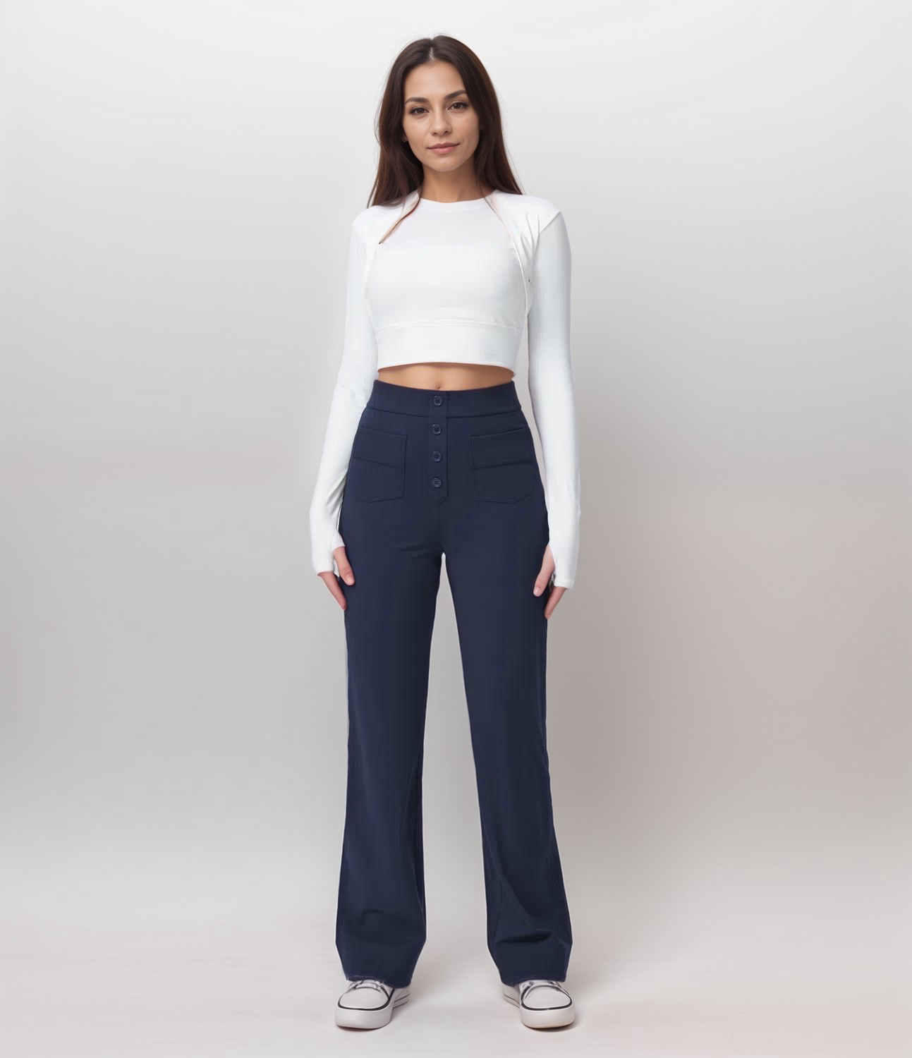Elsi | Elastische broek met hoge taille | 1+1 GRATIS