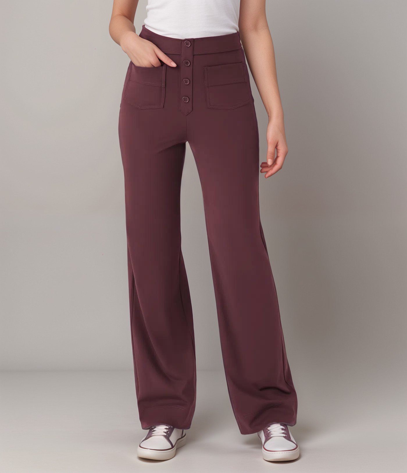 Elsi | Elastische broek met hoge taille | 1+1 GRATIS