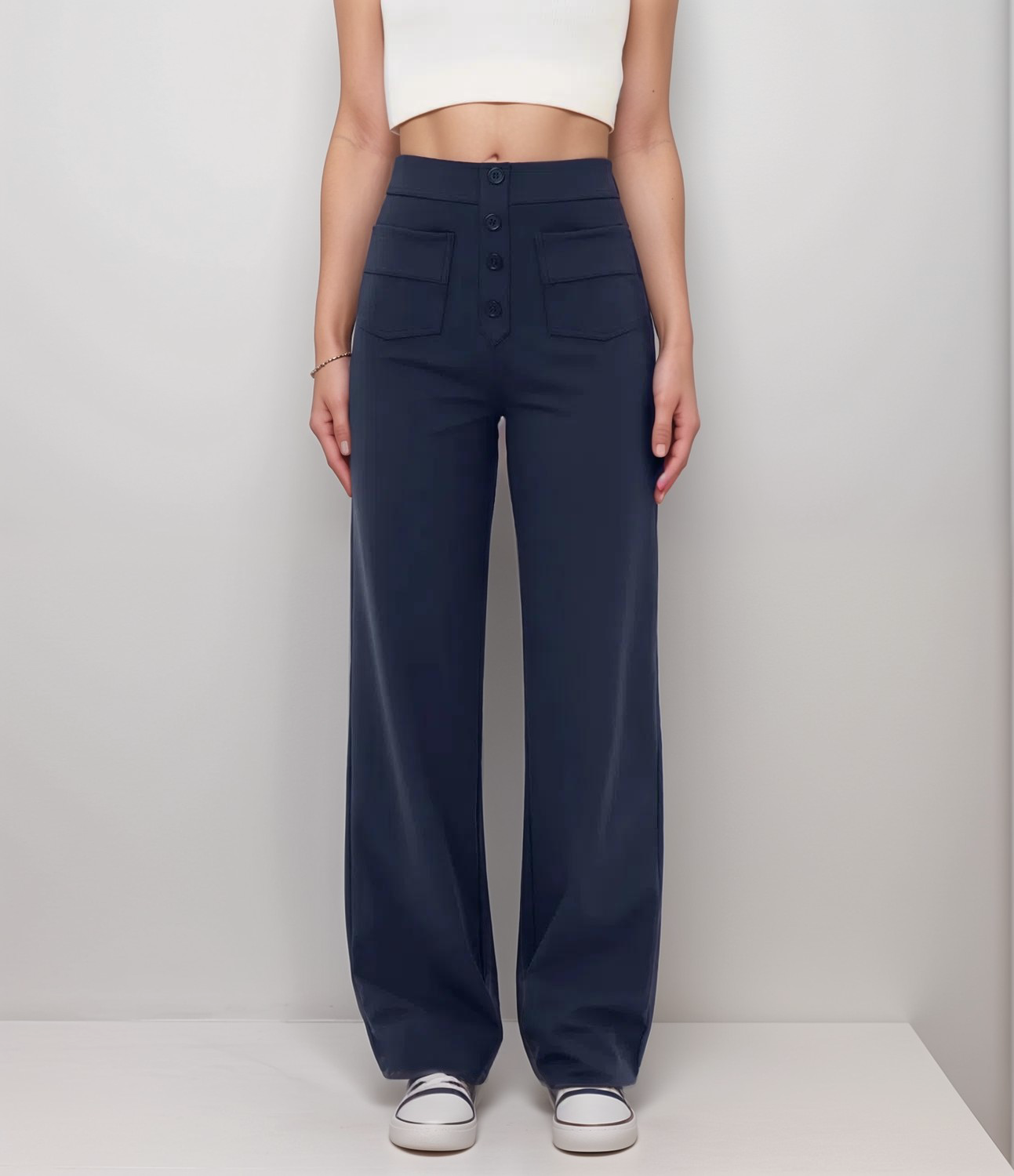 Elsi | Elastische broek met hoge taille | 1+1 GRATIS