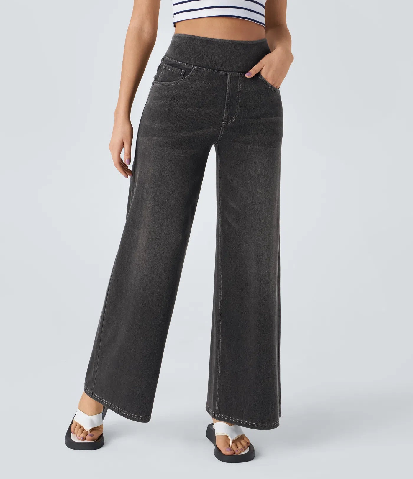 Elsi | Elastische broek met hoge taille | 1+1 GRATIS
