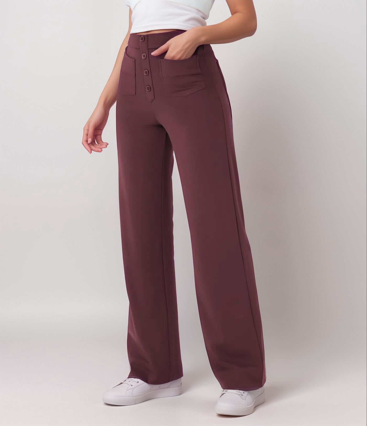 Elsi | Elastische broek met hoge taille | 1+1 GRATIS
