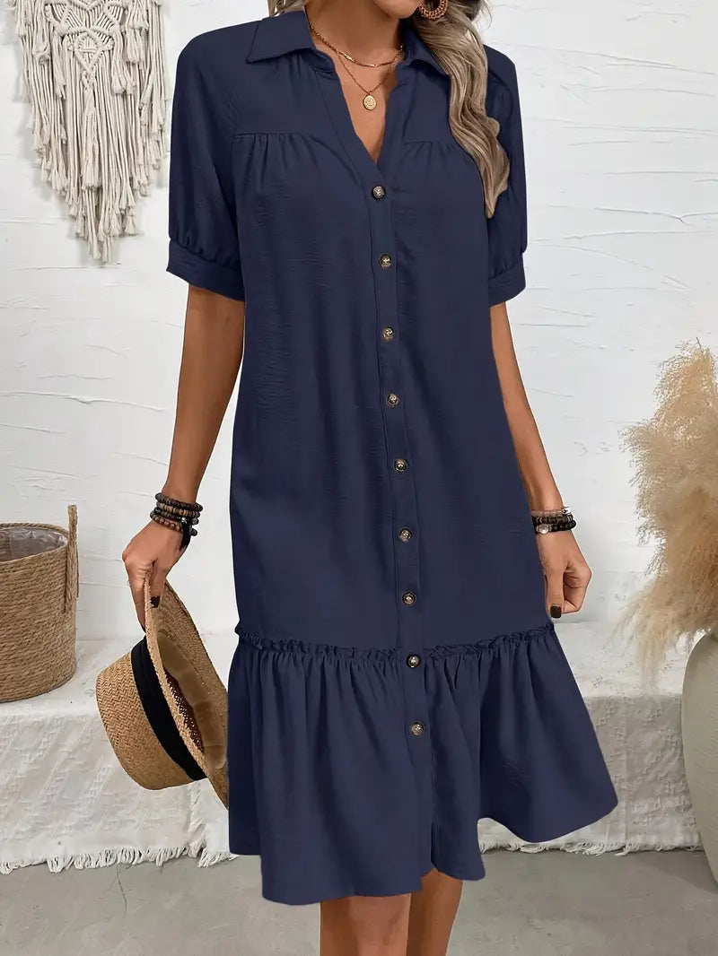 Isla | Elegante Knop-Up Zomerjurk