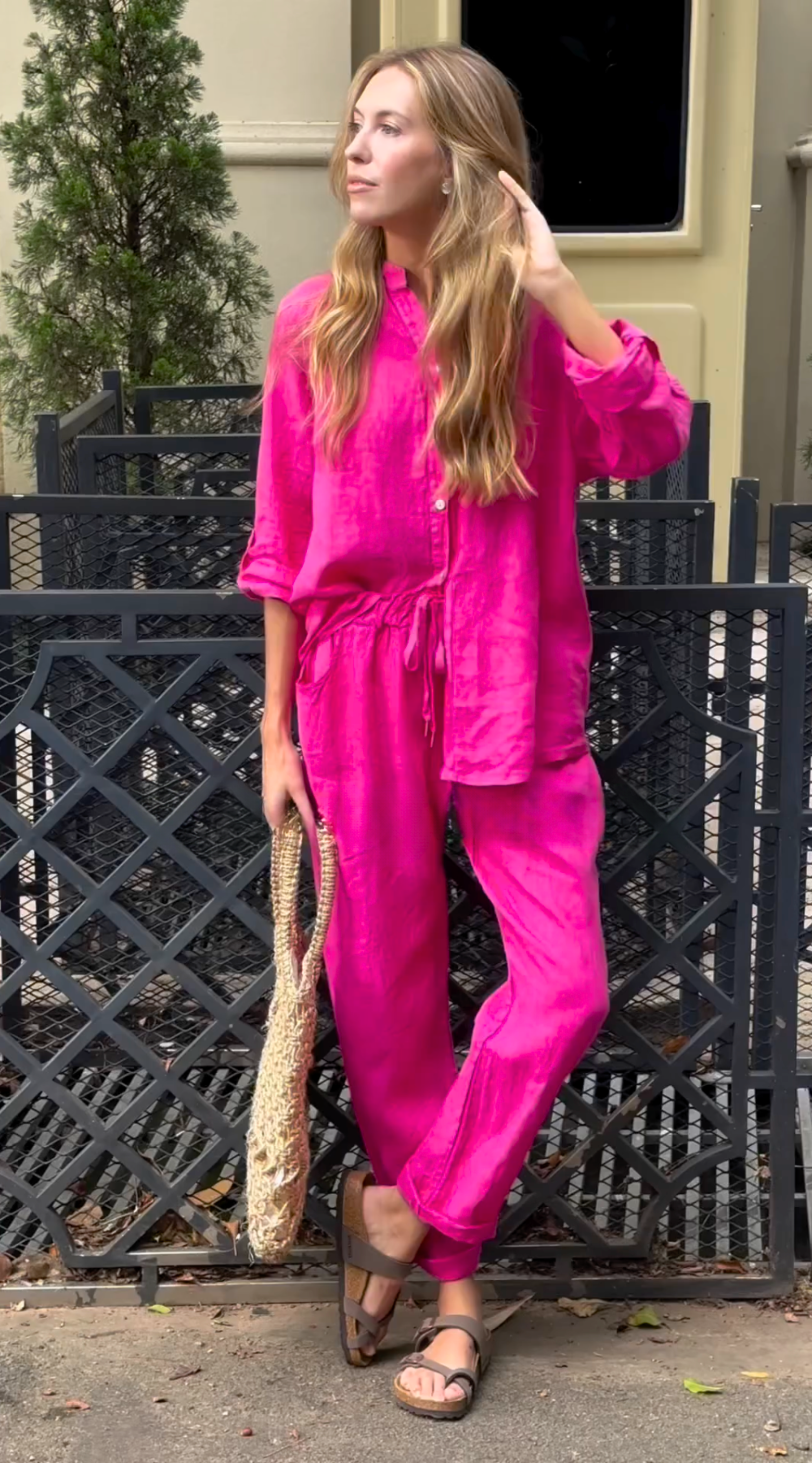 Marja™ | Elegante tweedelige linnen shirt en broek set