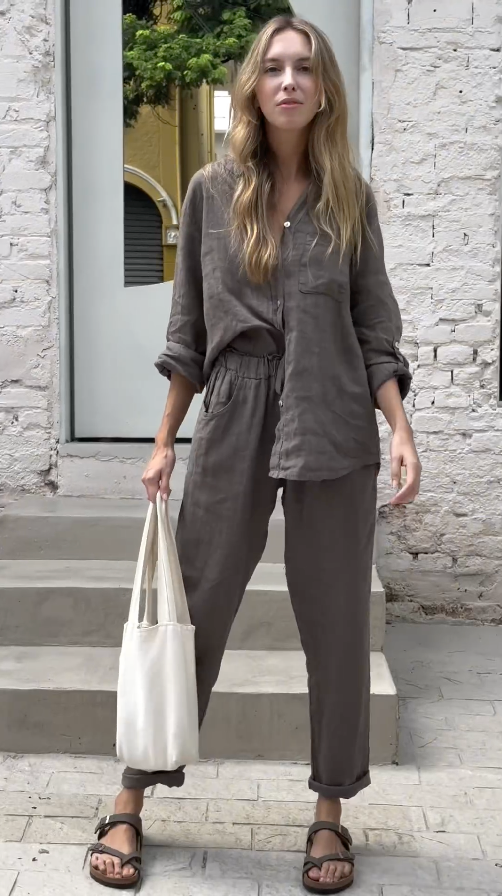 Marja™ | Elegante tweedelige linnen shirt en broek set