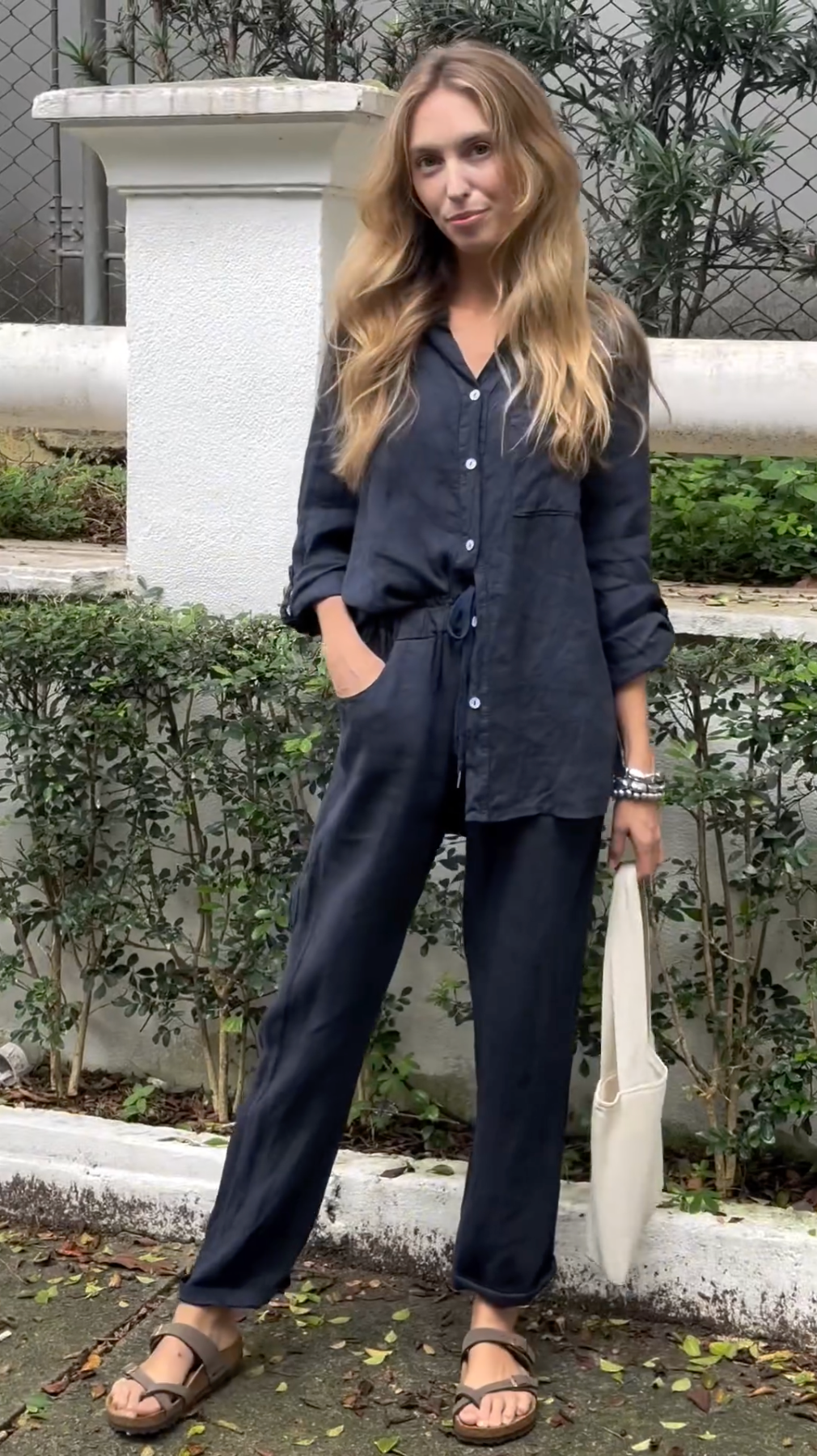 Marja™ | Elegante tweedelige linnen shirt en broek set