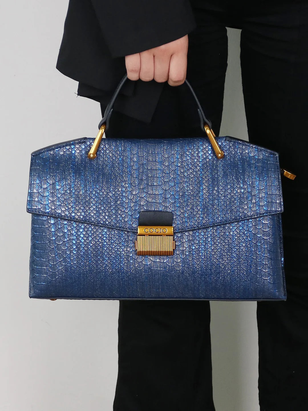 Slangenprint tas in reliëf