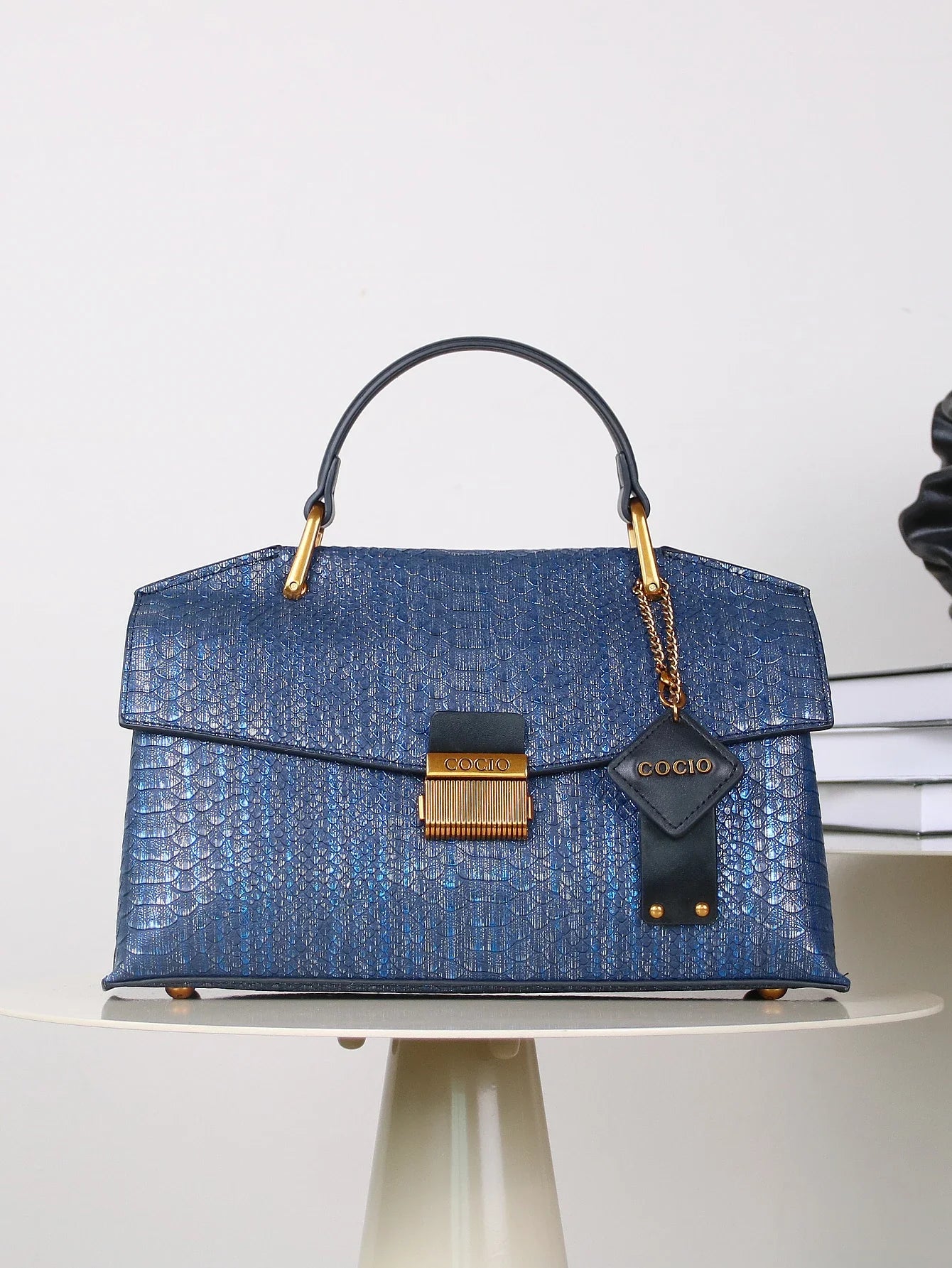 Slangenprint tas in reliëf