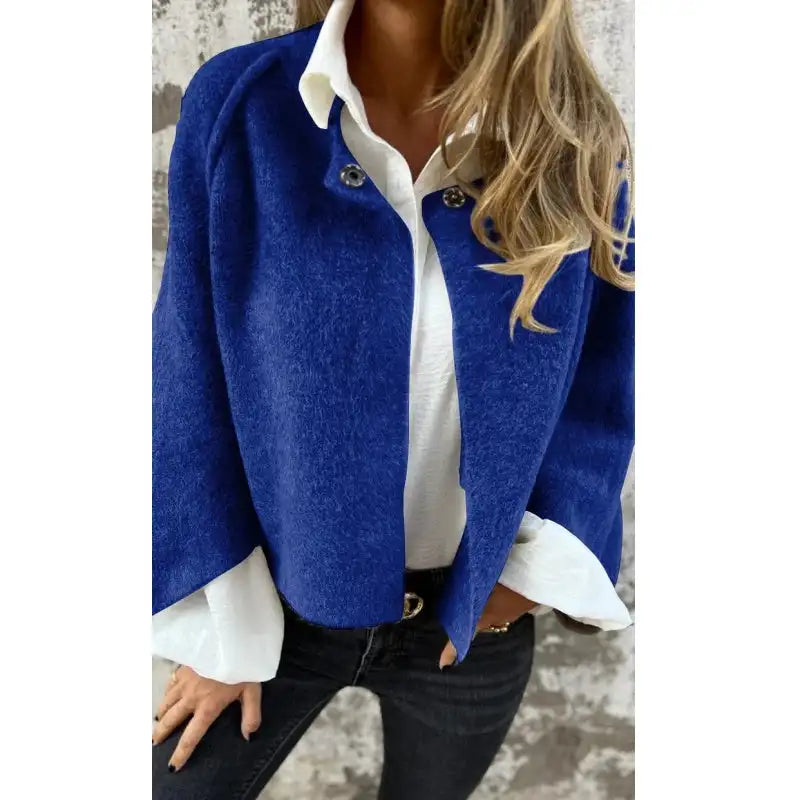 Celine – Wolcardigan met ronde hals en lange mouwen