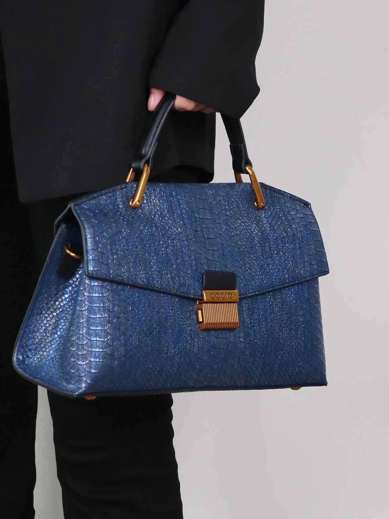 Slangenprint tas in reliëf