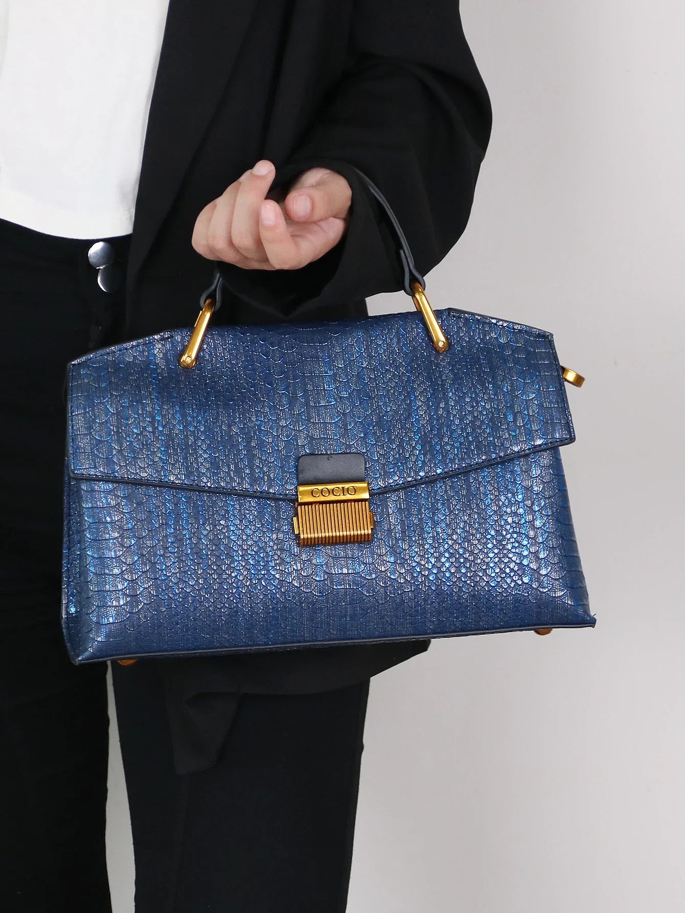 Slangenprint tas in reliëf