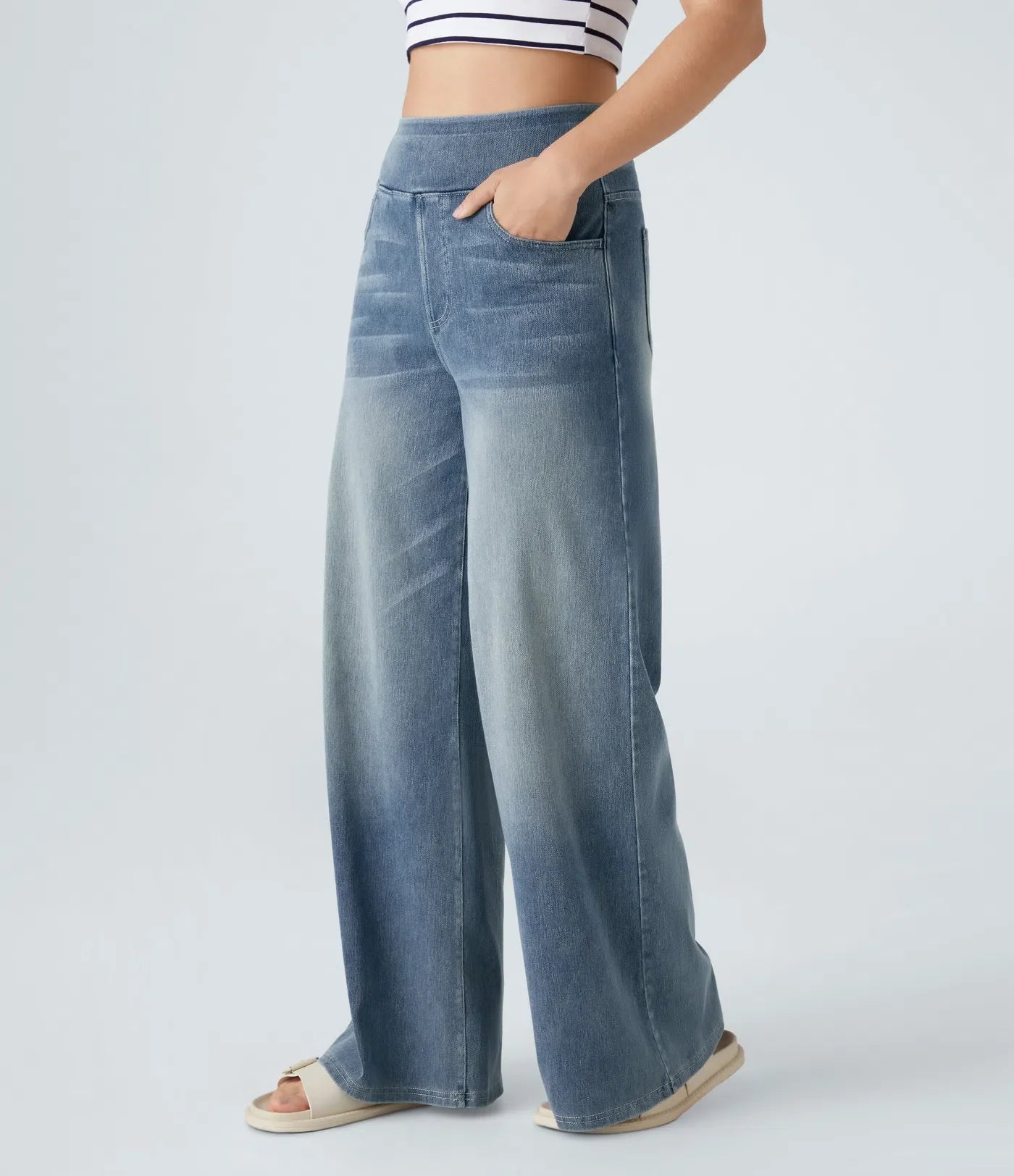 Elsi | Elastische broek met hoge taille | 1+1 GRATIS