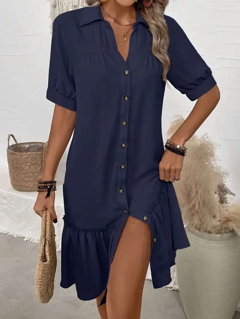 Isla | Elegante Knop-Up Zomerjurk