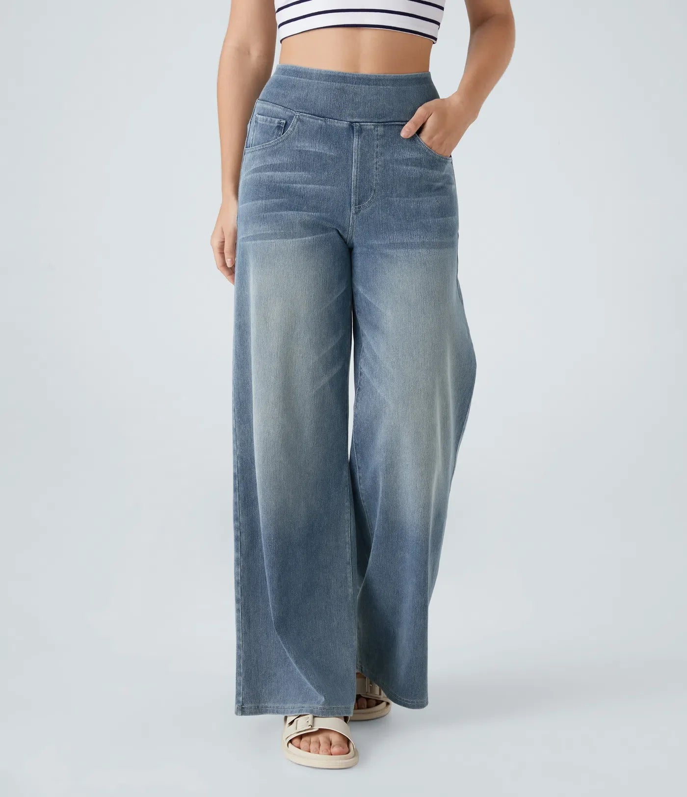 Elsi | Elastische broek met hoge taille | 1+1 GRATIS