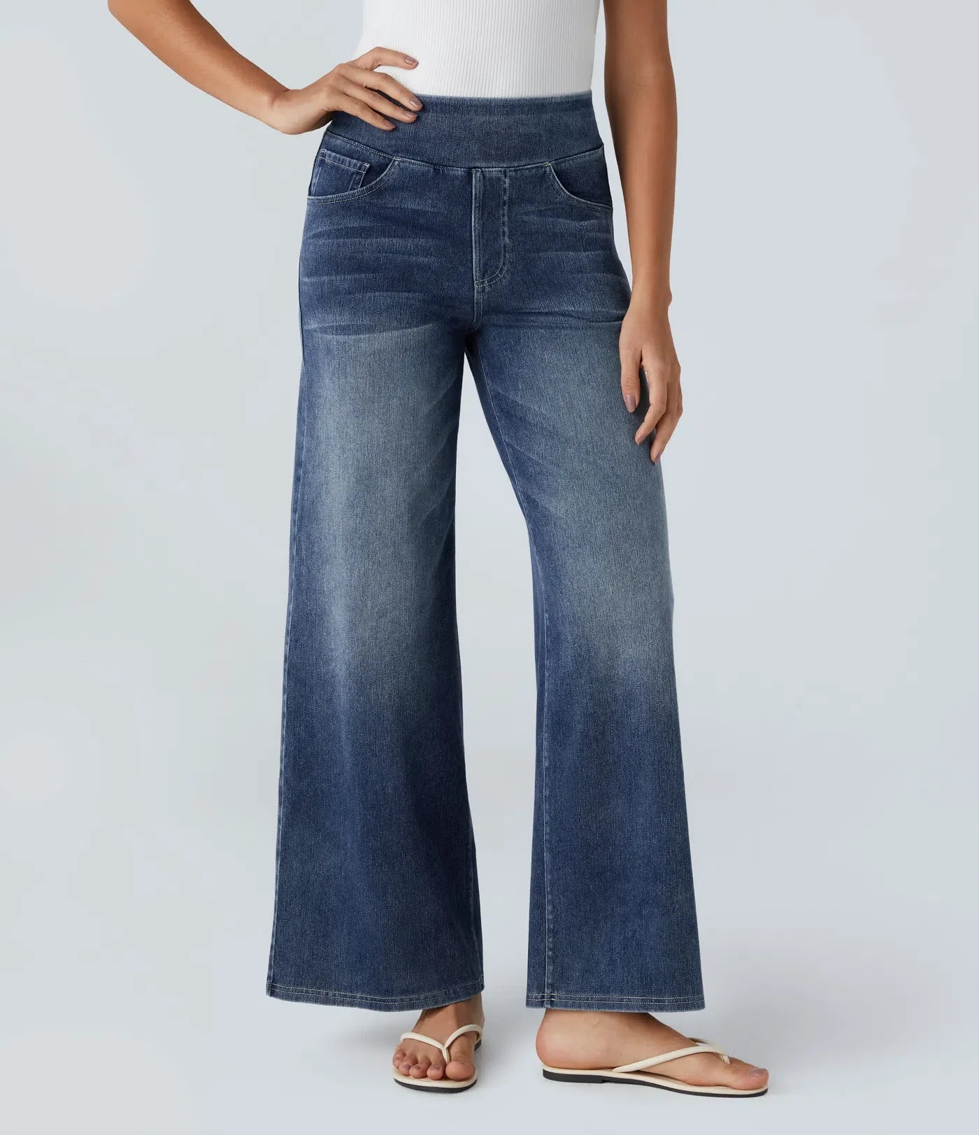 Elsi | Elastische broek met hoge taille | 1+1 GRATIS