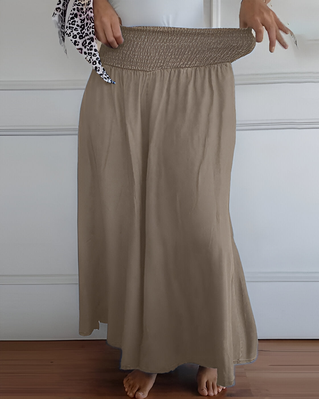 Jad - Broek met Wijde Pijpen en Elastische Tailleband