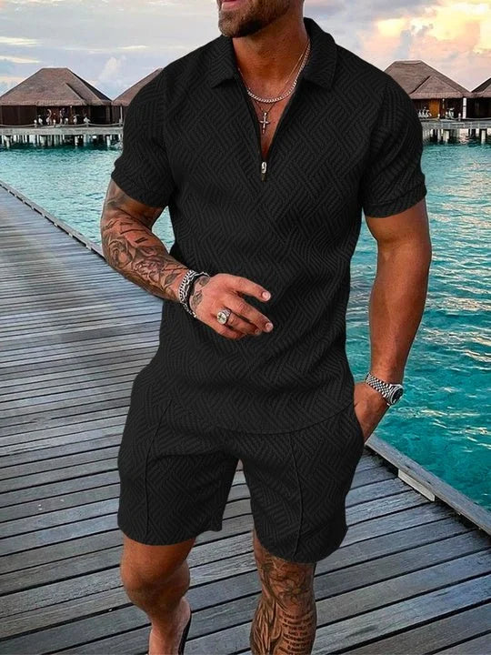 Hugo | Midnight Black Pikétröja & Shorts Set coll2