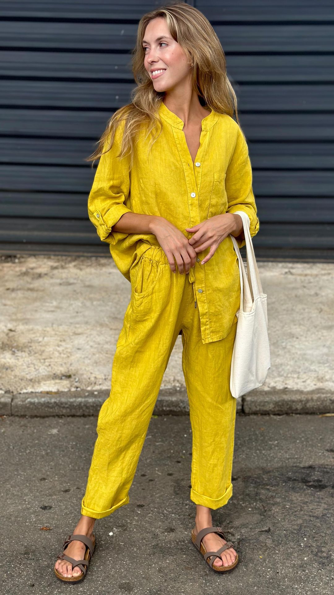 Marja™ | Elegante tweedelige linnen shirt en broek set