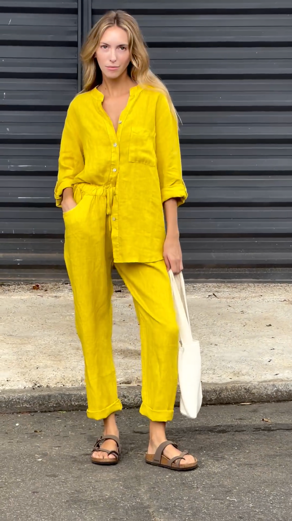 Marja™ | Elegante tweedelige linnen shirt en broek set