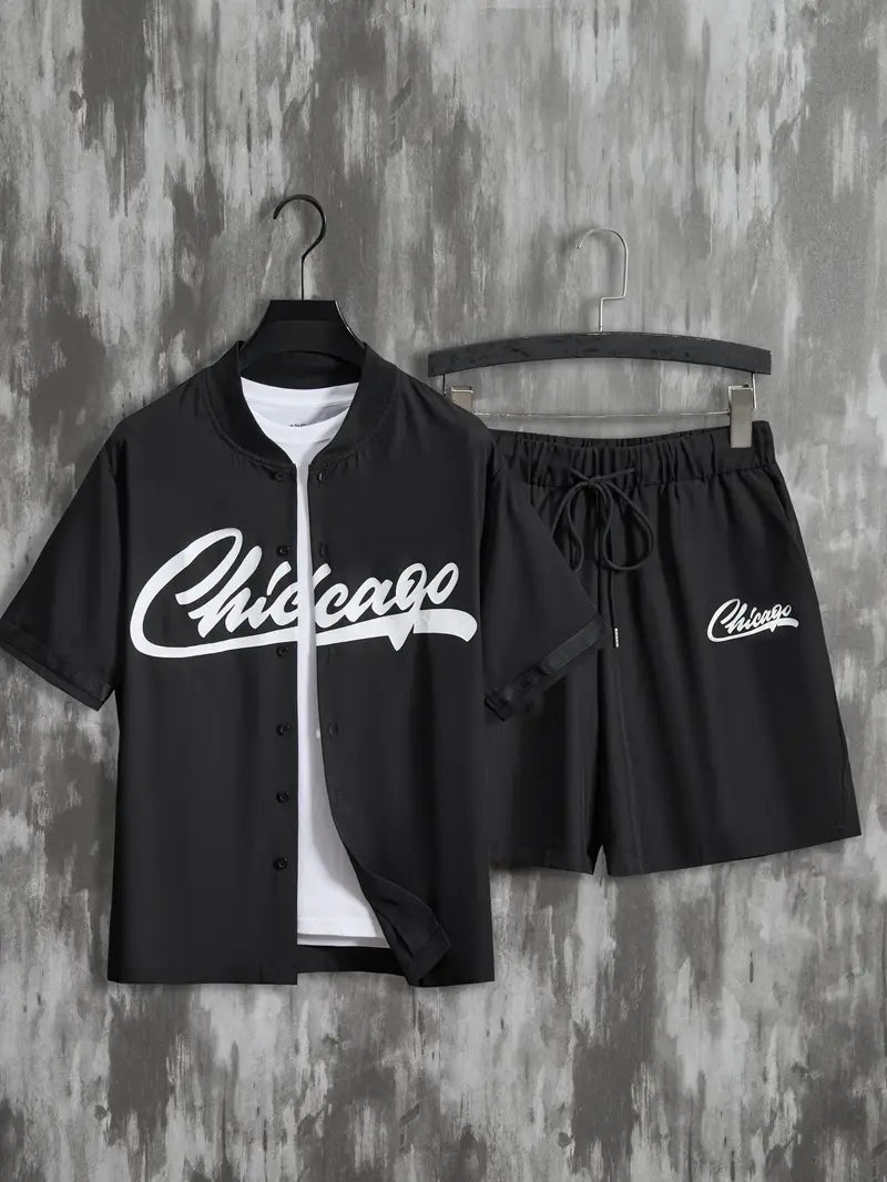 Felix | 2-delig Trendy Zomer Set – Baseballshirt & Shorts voor Mannen